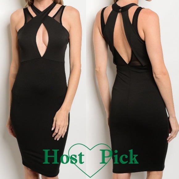 Dresses & Skirts - Sleeveless Mesh Cut Out Bodycon Dress